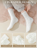 TEHOOK White Fuzzy Socks Soft Cozy Fluffy Slipper Winter Warm Plush Socks Christmas Stocking Stuffers Gifts for Women