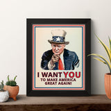 Donald Trump Make America Great Again - Patritoic Wall Art Print, Perfect for Home Decor, Office Decor, Dorm, Political Campaign Decor, and Gifting - Unframed Wall Art - 8x10"