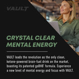 VAULT Caffeine Free Brain Energy Drink – Nootropic for Mental Focus Sharpness Memory and Reaction Time – No Crash or Jitters – Sugar Free – 12 Fl Oz (Pack of 12) – Crisp Cucumber Mint Flavor