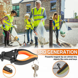 THINKWORK Grabber Reacher Tool, 0°-180° Angled Arm, 90° Rotating Head, 32” Foldable Claw Grabber with"LED Light", Garbage Collector, Arm Extension Picker for Elderly, Pregnant Women&Sanitation Workers