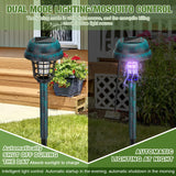 Qualirey 4 Pcs Solar Mosquito Zapper Outdoor Waterproof Solar Zapper Bug Outdoor Solar Powered Mosquito Killer Lamp Lighting Mosquito Repellent Lamp for Garden Yard Insect (Green Bronze)