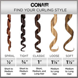 Conair Double Ceramic 1 1/2-Inch Curling Iron, 1 ½ inch barrel produces soft waves – for use on medium and long hair