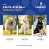 NaturVet – Coprophagia Stool Eating Deterrent – Deters Dogs from Consuming Stool – No Poop Eating for Dogs - Enhanced with Breath Aid Freshener, Enzymes & Probiotics – 130 Soft Chews