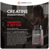 Smarter Nutrition Creatine Pills with 2500mg (2.5g) Creatine Monohydrate Per Serving, Vegan Creatine Capsules - Pre workout Support for Muscles, Strength, and Endurance - 120 Capsules[2-Month Supply]