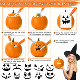 Pumpkin Carving Kit,Halloween Decorations Stainless Steel Pumpkin Carving Tools,Pumpkin Carving Kit for Kids Adults,Carver Tool with Box and Halloween Stickers,Family DIY Carving Pumpkins Gift (7PCS)