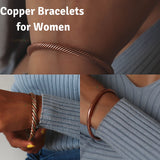 Coppervast Copper Bracelets- for Men and Women| Set of 3 with Gift Bag |Handmade 100% Copper (Copper3)|