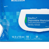 McKesson StayDry Disposable Wipe 24 Pack, 1200 Washcloths - Large Adult Body and Incontinence Washcloths with Aloe and Vitamin E, Alcohol-Free, 50 Wipes Per Pack