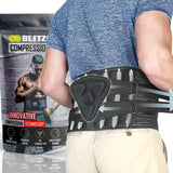 BLITZU Back Brace for Men Lower Back. Pain Relief Products That Support Your Lower and Upper Back, Spine, Sciatica, and Lumbar. Orthopedic Back Cracker for Heavy Lifting With Lumbar Pad Size XL