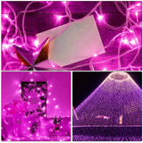 ILLUMINEW 300 Led Pink String Lights Outdoor Waterproof Christmas Decorations, 108 Ft Pink Led String Lights for Bedroom, 8 Modes Plug in Fairy Lights for Outside, Pink Room Decor