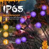 PATIOPIA 2 Pack Halloween Decorations Outdoor Waterproof 20 LED Firefly Garden Lights,Solar Lights for Outside,Solar Lights Outdoor,Solar Garden Lights for Halloween,Christmas,Yard,Patio(Purple)