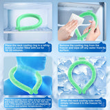 Neck Cooling Tube, Wearable Cooling Neck Wrap for Summer, Reusable 18℃/64℉ Ice Ring Neck Cooler for Heat Outdoor Sports, Outdoor Workers (Green)