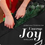 Handy Laundry Rolling Tree Storage Bag - For 9-Foot Artificial Christmas Holiday Tree. Zippered Bag, Carry Handles and Wheels for Easy Transport. Protects Against Dust, Insects, and Moisture. (BLACK)