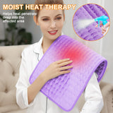 Heating Pad-Electric Heating Pads for Back,Neck,Abdomen,Moist Heated Pad for Shoulder,Knee,Hot Pad for Pain Relieve,Dry&Moist Heat & Auto Shut Off(Light Purple, 12''×24'')