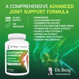 Dr. Berg Glucosamine Chondroitin MSM Turmeric & Boswellia - Advanced Joint Support Supplement with Glucosamine Sulfate 1500mg Capsules - Includes 120 Capsules