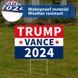 Probsin Trump Vance 2024 Yard Sign Double Sided 12" x 17" Red White Blue Trump Vance MAGA Signs Voted for Trump Vance Outdoor Decorations for Lawn, Garden, Window, Party Supplies