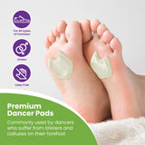 Premium Dancers Pads for Ball of feet Pain - Sesamoiditis Pads - 1/4" Thick Adhesive Skived Felt - 12 Pieces - Left Foot