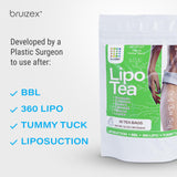 Bruizex Liposuction Tea: Lymphatic Drainage Natural Herbal Tea Blend, for Lymphatic System Recovery, Water Retention Relief, Post Surgery BBL & Tummy Tuck, Dandelion Root, Burdock Root, 30-Pack