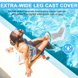VESKIMER Extra Wide - 100% Waterproof Leg Cast Cover for Shower Adult, Reusable Shower Boot Cover Watertight Foot Protector - Perfect Fit for Leg Foot Ankle and No Mark on Skin