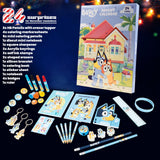 Bluey Advent Calendar 2023 for Kids, Stationery Colouring Pencils Keychains Bracelet Advent Calendars for Kids