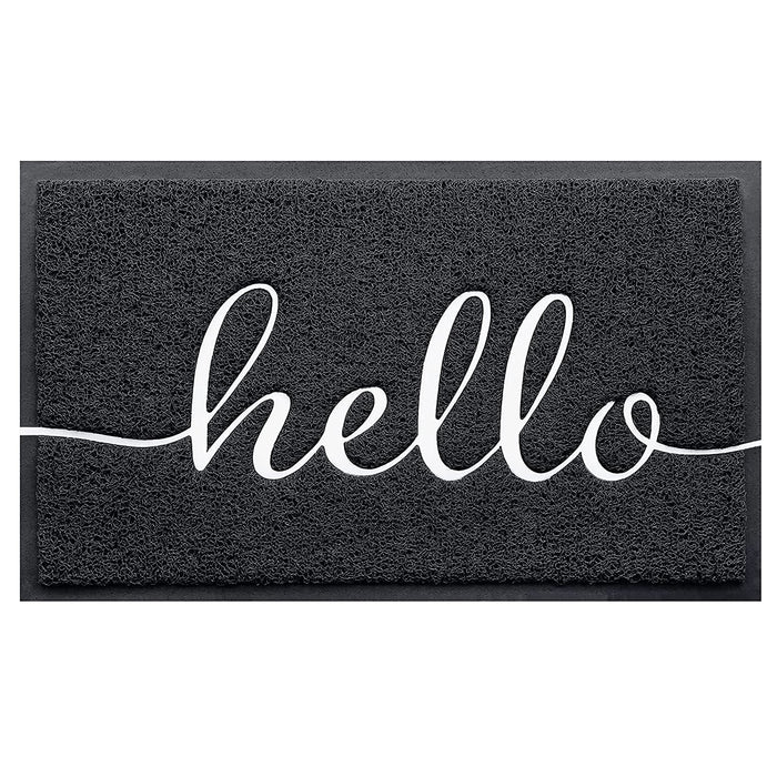 BeneathYourFeet Door Mat (32"x20",Black), Welcome Mat Low Profile Front Doormat Indoor Outdoor Door Non Slip Rugs for Entryway, Patio, High Traffic Areas