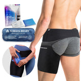 Always Ready Hip Brace for Sciatica Pain Relief with Hot & Cold Gel Pack, SI Belt/Sacroiliac Adjustable Compression Wrap for Groin, Thigh, Leg & Hamstring, Men & Women (M-XXL)