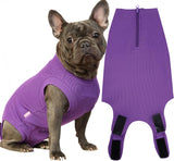 Wabdhaly Dog Surgery Recovery Suit,Medium Suit for Female Spay Male Neuter French Bulldog Surgical Recovery,Blank Purple Body Suit M