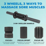 Chirp 3-in-1 Muscle Roller, Customizable Muscle Recovery Massager, Focused Tension Relief Foam Roller, Targets Pressure Points, Deep Tissue Massage for Back and Legs Holds Up to 500 lbs, 4 x 4 x 24 "