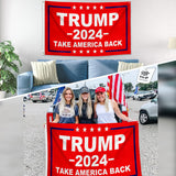 WHGJ Trump 2024 Flag Take America Back - Double Sided 3x5 ft, Heavy Duty 3 Ply Durable Polyester - Red Donald Trump President Flags Merchandise for Outdoor Indoor Fade Resistant Banner Decor