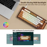 Womier G75 75% Keyboard - Retro Gaming Keyboard with Knob Control Hot Swappable Mechanical Keyboard, TPO and Gasket Dual-Mount Custom RGB Keyboard, Pre-lubed Stabilizer for Mac/Win