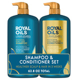 Head & Shoulders Royal Oils Dandruff Shampoo and Conditioner Set, Coconut Oil & Apple Cider Vinegar, Moisture Renewal, Scalp Relief, Curly & Coily Hair, Anti Dandruff, 31.4 Fl Oz Each, 2 Pack