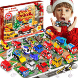 EPUMP Advent Calendar 2024 Kids: 24 Days Christmas Countdown Pull-Back Car Toys - City Construction Vehicle Traffic Sign Set with Playmat - Xmas Holiday Party Favor Gift for Boys Girls Children