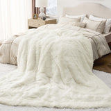 Bedsure Soft Cream King Size Blanket for Bed, Fluffy Fuzzy Large King Blanket for Winter, Cozy Plush Sherpa Fleece Faux Fur Blanket, Thick Warm Christmas Blanket Gifts for Women, Men, 108x90