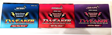 Tweaker Energy - Variety Pack - Grape, Berry, Pomegranate - 36 Pack