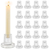 Romadedi Glass Candle Holder for Candlestick - 20Pcs Clear Tapered Bulk Wedding Decor Table Centerpiece for Candle Sticks Christmas Party Living Room Dinner Advent Decoration