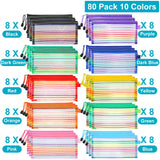 Leelosp 80 Pcs Mesh Zipper Pouch Operation Christmas Kids Items Bulk Multicolor Pencil Storage Pouch Multipurpose Mesh Cosmetics Bags Toiletry Bags for Office School Travel(Elegant Color)