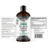 NaturoBliss Organic Black Seed Oil 100% Virgin Cold Pressed Omega 3 6 9 Super Antioxidant for Immune Support, Joints, Mobility, Digestion, Hair & Skin Vegan, Gluten-Free, Non-GMO USDA Certified 16oz