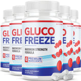 GLUCOFREEZE (5 Pack) Glucofreeze Pills - Official Formula Gluco Freeze Pills - Glucofreeze Pills, Gluco Freeze Dietary Supplement, GlucoFreeze Advanced Strength Formula with Cinnamon Bark (300 Capsules)