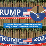 Probsin Trump 2024 Banner 120" x 20" with Trump 2024 Flag 3x5 Ft Set Take America Back Decorations Trump 2024 Yard Sign Party Supplies Backdrop Hanging Outdoor Gate Decor Fence Door Indoor Wall