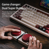 AKNES 8Bitdo Retro Mechanical Keyboard, Hot Swappable Gaming TKL Keyboard with 87 Keys, Dual Super Programmable Buttons, Bluetooth / 2.4G / USB-C Keyboard for Windows and Android - Fami Edition