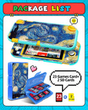 Gurgitat 2in1 for Switch Lite Case Protector Switch Lite Game Cases Cartridge Storage Starry Night Van Gogh Art Girls Boys 24 Game Card Holder Organizer+Skin Dockable Cover for Nintendo Switch Lite