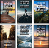 Inspirational Motivational Posters - Positive Affirmations, Uplifting Quotes, Wall Art Decor for Office, Home, Gym - Set of 6 11x17" Motivational Posters for Office Decor Inspirational Quotes Wall Art