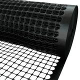 3/4" Square Mesh Plastic Fence Roll (4' x 50' - Black) - Unobtrusive 4 Foot High Temporary Garden Fencing Netting to Protect Plants, Patio, Porch, Yards and Outdoor Spaces from Deer & Animals