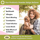Wholistic Pet Organics: Dog Probiotics and Digestive Enzymes Powder - 2 oz - Dog Digestive Support Supplement Prevents Upset Stomach - Gut Health Digest All Probiotics for Dogs and Cats