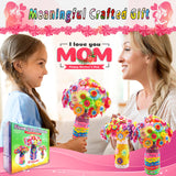 Crafts for Girls Ages 6-10 Make Your Own Flower Bouquet with Buttons and Felt Flowers, Vase Art and Craft for Children - DIY Activity Christmas Birthday Gift for Girls Age 6 7 8 9 10 Year Old