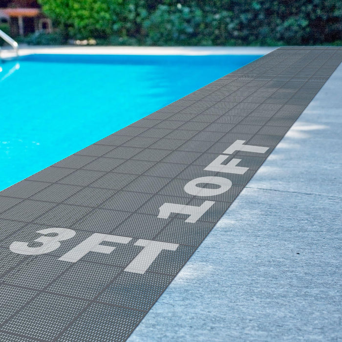 Tondiamo Pool Mat Non Slip Drainage Mats Swimming Pool Floor Deck Mats Rugs PVC Splash Mesh Hollow Doormat Roll for Outdoor Indoor Patio Restaurant Garage Kitchen Bathroom Safety(3 x 10 ft,Grey)