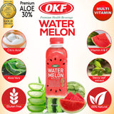 OKF Watermelon with Aloe Vera Drink, Sweet and Refreshing W/ Chewable Aloe added. Real Watermelon Juice and Real Aloe Vera Gel Added, 16.9 Fluid Ounce (Pack OF 10)