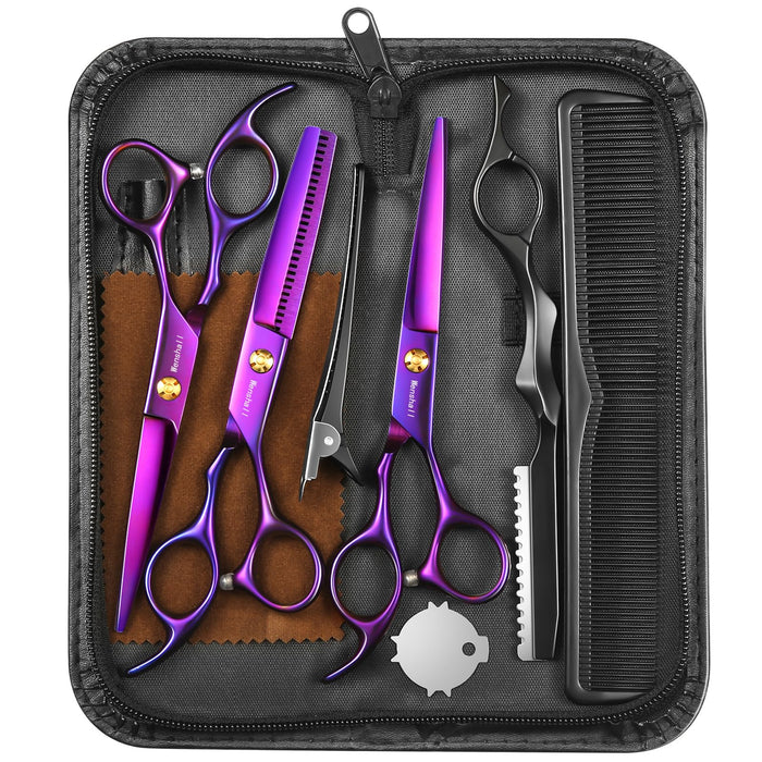 Wenshall Hair Cutting Scissors Professional 6.89 inch Barber Scissors Multifunctional Salon Thinning Scissors Straight Shears Tools for Mother Father Friends' Christmas Gift