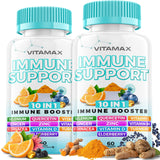 10-in-1 Immune System Support Booster with Elderberry, D3, Selenium, Quercetin, Zinc, Vitamin C, Ginger, Turmeric Curcumin, B6, Echinacea – Natural Immune Defense – Made in USA (60 Count (Pack of 2))