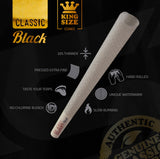 RAW Black Cones King Size | 50 Pack | Natural Pre Rolled Rolling Paper Pressed Extra Fine for Thin, Slow Burning, Naturally Translucent Paper with Tips & Packing Tubes Included