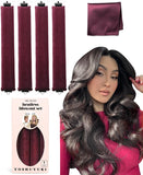 Heatless Hair Curler Overnight Heatless Curls Blowout Rods Headband Blow out Hair Rollers Velvet Rods for Long Hair No Heat Curlers Curling Rods Hair Wrap for Sleep Curls Styling Tools Wine